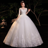 Sleeve Empire Illusion Wedding Dress For Pregnant Ball Gown 2023 Lace Embroidery Wedding Dress Robe De Mariee
