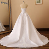 NICEB Vestido De Noiva Wedding Dress Elegant Bling Sequin Lace Applique Satin Fashion Bridal Gown Strapless Sweetheart