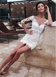 Cheap Wedding Dress Half Sleeves Mini Short Shirt Bride Dresses Wedding Bridal Gowns 2023 Custom Made