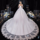 Dress 2023 New Luxury Strapless Wedding Dress With Train Princess Bling Bling Vestido De Noiva Plus Size
