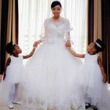 Wedding Dress 2023 O-neck Bridal Dress With Train Lace Up Ball Gown Princess Luxury Lace Wedding Gowns Customize
