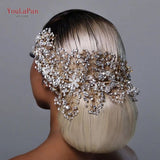 HP240 Shiny Crystal Wedding Headpieces Bridal Floral Hair Accessories Alloy Flower Bridal Headbands Rhinestone Crowns