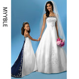 De Novia Satin Embroidery Wedding Dresses 2023 Strapless Lace-up Court Train Bride Gowns Colored Custom Made