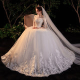 Sleeve Empire Illusion Wedding Dress For Pregnant Ball Gown 2023 Lace Embroidery Wedding Dress Robe De Mariee