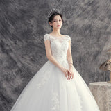 De Mariee New Wedding Dresses Appliques Pearls Lace Fashion Wholesale Cheap Simple Bride Dress Vestidos De Novia