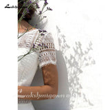 Boho Wedding Dress Plus Size Chiffon Beach Wedding Gown Lace Backless Sweep Train Bridal Gowns Boho Robe de mariee 2023 new