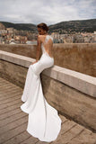 Mermaid Open Back Wedding Dresses For Women V Neck Lace Appliqued Backless Beach Bridal Gowns vestidos de novia 925
