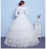 Muslim Wedding Dresses 2023 New Long Sleeves White Organza Cheap Wedding Gowns vestido noiva