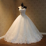High Quality See Through Wedding Dresses Ball Gowns Lace Up Bride Dres Vestidos De Novia Plus Size Customized Dress
