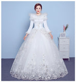 Muslim Wedding Dresses 2023 New Long Sleeves White Organza Cheap Wedding Gowns vestido noiva