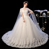Dress 2023 New Elelgant Court Train Lace Embroidery Princess Vintage Wedding Dresse Plus Szie Wedding Gowns