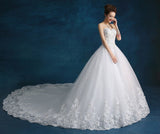 High Quality See Through Wedding Dresses Ball Gowns Lace Up Bride Dres Vestidos De Novia Plus Size Customized Dress