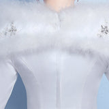 Muslim Wedding Dresses 2023 New Long Sleeves White Organza Cheap Wedding Gowns vestido noiva