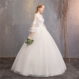 Wedding Dresses 2023 New Cheap Wedding Dress Full Flare Sleeve Lace Embroidery Princess Vestido De Noiva F