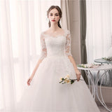 Sleeve Lace Wedding Dress New Lace Up Ball Gown Princess Luxury Appliques Wedding Dresses Vestido De Noiva