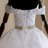 Train Ball Gown Belted Wedding Dresses 2023 Bridal Dress Off Shoulder Vestidos De Novia Robe De Mariee