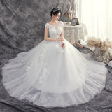 De Mariee New Wedding Dresses Appliques Pearls Lace Fashion Wholesale Cheap Simple Bride Dress Vestidos De Novia