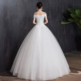 The Shoulder Wedding Dress 2023 light Appliques Pearls Lace Fashion Wholesale Cheap Simple Bride Dress Vestidos De Novia