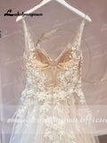 Unlined Bodice FLowy A Line Tulle Wedding Dress With V Neck Bridal Gown Beach Bridal Gown trouwjurk Robe de mariee
