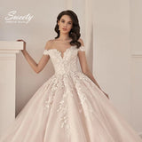 Wedding Dress Vintage With Organza Ball Gown Boat Neck Sleeveless Lace Bride Gowns Appliques Back Lace Uprobes De Mariée