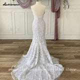 Lace Mermaid Wedding Dresses 2023 Sleeveless Spaghetti Straps Wedding Bridal Gowns Vestidos De Novia Custom Made