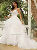 Sweetheart Neckline A-Line Wedding Dresses Spaghetti Straps Lace Appliques Bridal Gowns Vestido De Noiva