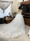 Vedio Luxury Lace Applique Plus Size Wedding Dress Embroidery 2023 New Long Train Sweetheart Bride Gown Vestidos De Noiva