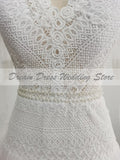 Vintage V Neck Boho Wedding Dress 2023 Ruffles Long Sleeves Lace Bohemian Bridal Gown A Line Vestidos De Novia Beach