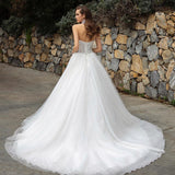 2023 Formal A-Line Wedding Dresses Sweetheart Appliques Princess Bridal Gowns Boho Beach Corset Wedding Gowns Custom Size