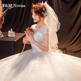 Ball Gown Sweetheart Off White Ivory Tulle Bridal Dress For Wedding Dresses with Sleeve 2023 Pearls Marriage Customer Made