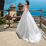 Luxury Sweetheart Collar Sleeveless Floral Appliques A-Line Wedding Dress For Bride Ball Gown Lace Up Boho Vestido De Novia