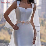 SH278 Shiny Alloy Leaf Belt for Wedding Dress Rhinestone Crystal Women Evening Gown Belt Bridal Waist Belt for Party