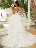 Sweetheart Neckline A-Line Wedding Dresses Spaghetti Straps Lace Appliques Bridal Gowns Vestido De Noiva