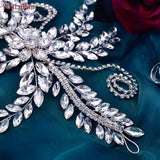 HP443 Bridal Headpiece Flower Bride Crown Wedding Hair Accessories Crystal Bridal Headdress for Pageant Party Headwear