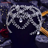 HP471 Rhinestone Forehead Headband Fashion Crystal Bridal Headpiece Party Wedding Hair Accessories Bride Tiara Headwear