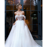 Women's Elegant Wedding Dresses Sexy Off Shoulder Sleeveless A Series Bridal Gowns Vestidos De Novia 2023 Robe Mariée