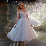Sweetheart Wedding Dress Off The Shoulder Short Sleeve A-Line Princess Prom Party Gowns Vestido De Novia For Women