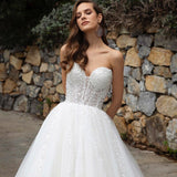 2023 Formal A-Line Wedding Dresses Sweetheart Appliques Princess Bridal Gowns Boho Beach Corset Wedding Gowns Custom Size