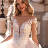 Detachable 2 In 1 Wedding Dress Embroidered Lace On Net With Train V-neck Sleeveless Vintage Bride Gowns Vestido De Novia