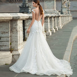 Lace Sweetheart Wedding Gown Mermaid 2023 Sexy Illusion Applique Bride Dress For Women Button Pleats Vestido De Novia
