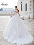 wedding dress one shoulder long sleeve applique belt decoration bridal dresses simple retro atmosphere lace big ski