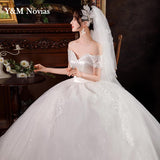 Fashion Classic Lace Applique Plus Size Wedding Dress Embroidery Plears 2023 New Style Sweet Bride Gown Vestidos De Noiva