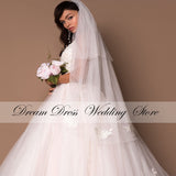 Tulle Deep V-Neck Sleeveless Princess Wedding Dresses 2023 Lace Up Beads Applique Bridal Dress Ball Gown Vestidos De Novia