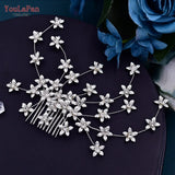 HP502 Flower Wedding Combs Woman Hair Accessories for Party Bride Hair Ornaments Jewelry Bridal Headpiece with Comb
