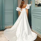 Elegant A-Line Wedding Dresses 2023 Sweetheart Satin Princess Bridal Gowns Boho Beach Evening Wedding Ball Gowns Custom Size