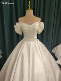 Robe De Mariage Lustrous Satin Ball Gown Wedding Dresses Vestido De Noivas Plus Size Bridal Custom Wedding Gowns
