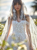 Sweetheart A-Line Wedding Dress Lace Applique Sleeveless Tulle Bridal Gowns Vestido De Novia