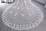 Luxury Lace Long Tulle Wedding Veils Two Layer With Comb White Ivory Bridal Veil for Bride Marriage Wedding Accessorie