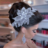 HP455 Wedding Headpiece Crystal Flower Bridal Hair Accessories Bride Headwear Pageant Crown Women Hair Ornament Jewelry