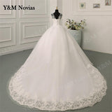 Novias Off Shoulder Plus Size V neck Wedding Dress 2023 New Vestido De Noiva Train or Floor Custom Made Bridal Tulle Mariage